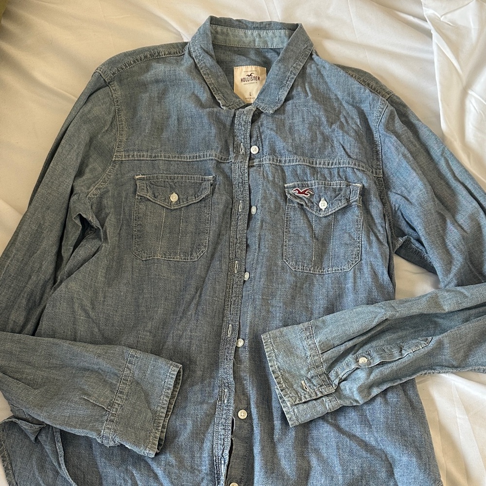Hollister Light Blue Denim Shirt